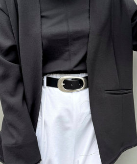 【LEFIJE/レフィエ】オーバルバックルベルト（スムース）