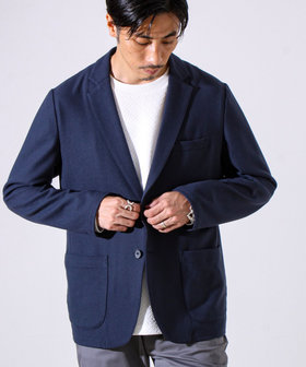 【オンオフ兼用の大人カジュアルジャケット】両面起毛 ストレッチジャケット