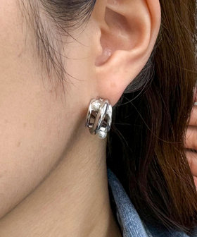 パール付きカールピアス