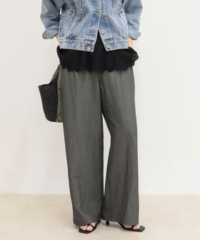 【低身長サイズ34有り】ライトシャンブレーデニムイージーパンツ