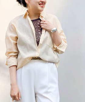 ウォッシャブルシアーオーガンジー2WAYシャツ