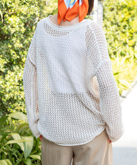 《手洗い可能》ペーパーヤーンメッシュプルオーバー