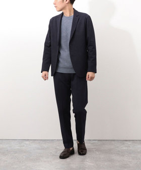 《ビジカジ/セットアップ対応》杢ジャージ　テーラーカーデ