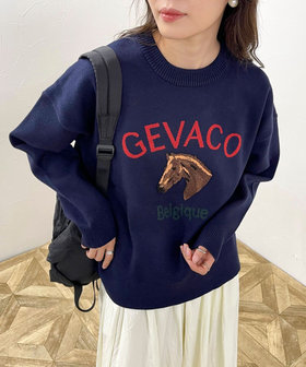 GEVACO/ゲバコ】ホースサガラ刺繍 ニットプルオーバー（4-0332-6