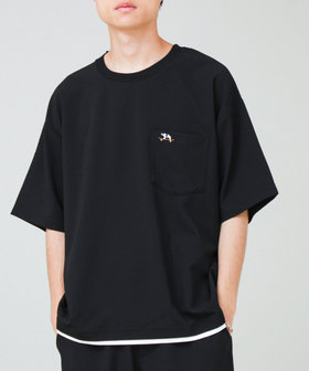 【フレブル刺繍/セットアップ対応】カラミ織りTEE フェイクレイヤード