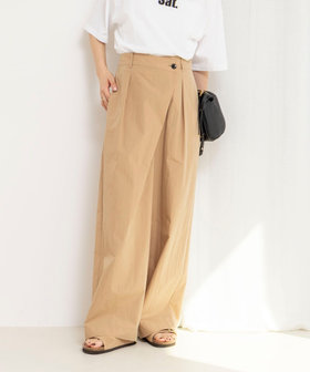 【一部WEB限定サイズ】ウォッシャブル撥水ワイドラップパンツ
