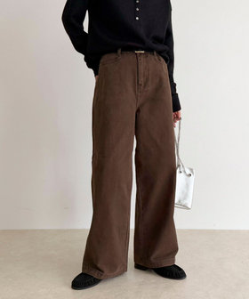コットンツイルストレートパンツ