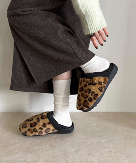 【MEI/メイ】２wayレオパードファーモックシューズ