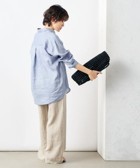 NOLLEY’S(ノーリーズ) MY STANDARD リネン2WAY Bigシャツ レディース FREE 中古 古着 0331 MY STANDARD リネン2WAY shortシャツ｜ノーリーズの通販｜&mall