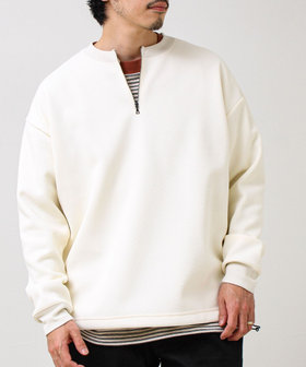 ワッフルフリース ハーフジッププルオーバー