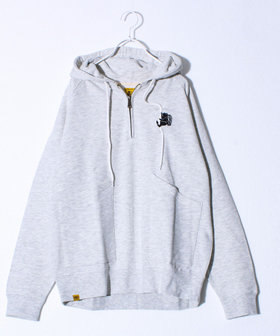 【COBMASTER/コブマスター】ギミック刺繍 裏毛ハーフジッププルオーバーパーカー