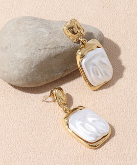 【MERAKI/ メラキ】Square Pearl Pierceスクエアパールピアス