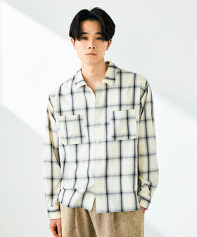 【奥行きのある色合い】オンブレチェック ロングスリーブシャツ