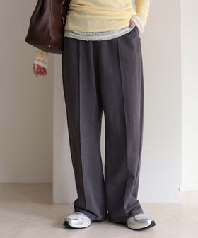 リネン混ハイゲージセンターシームパンツ