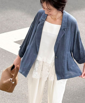 シアーデニムテーラージャケット