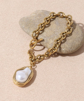 【MERAKI/ メラキ】Oval Pearl Braceletオーバルパールブレスレット