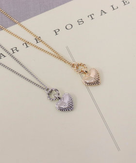 刻みミニハートネックレス