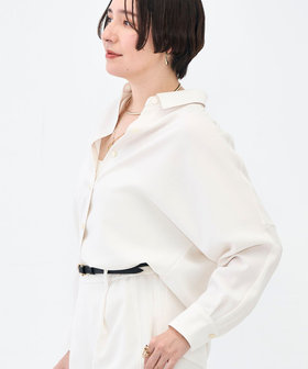 NEW morisachi《セットアップ対応》ウォッシャブルストレッチツイルドルマンシャツ