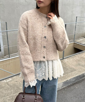 スパンコールニットカーディガン