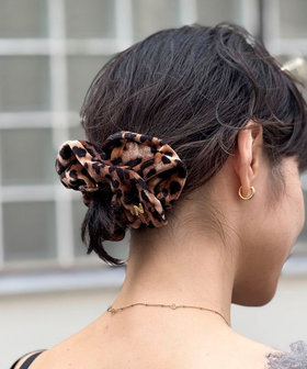 【NOLLEYS GOODS】 ハートレオパード柄シュシュ