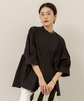 【MAQWEL/マクウェル】ウォッシャブルバンドカラーラグランシャツ