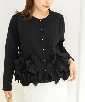 【WEB限定】ウォッシャブルフラワーモチーフカーディガン