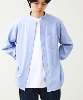 ［WEB限定 SPECIAL PRICE！］【きれい見えラク素材】crunchyバンドカラーシャツ