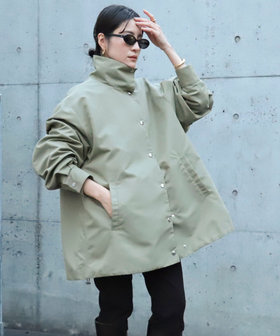 【追加】【MAQWEL/マクウェル】ウォッシャブルスタンドネックコーチジャケット