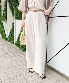 《セットアップ対応》ウォッシャブルエアリージョーゼットイージーワイドパンツ