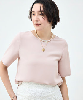 ウォッシャブルダブルクロスＴブラウス