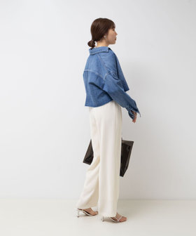 セットアップ対応》ウォッシャブルダブルクロスサテンイージーワイド