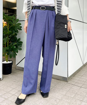 ウォッシャブルラップ風ワイドパンツ