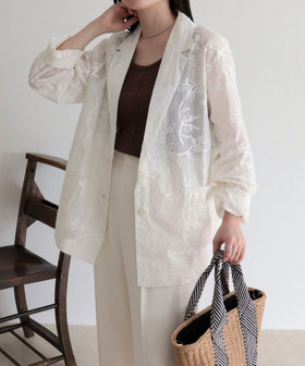 MADE IN INDIA】シアー刺繍ジャケット（6-0385-3-24-001）｜fredy emue