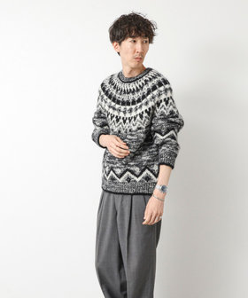 BATONER/バトナー】MOHAIR NORDIC CREW NECK モヘヤ ノルディック