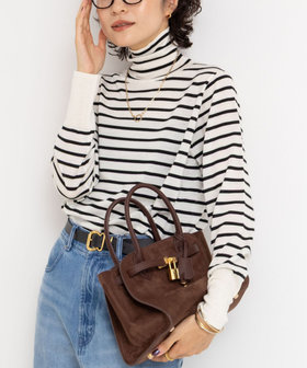 《手洗い可能》《アンサンブル対応》18G天竺ハイネックプルオーバーニット