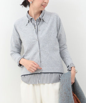 スーパーストレッチ衿付きカーディガン