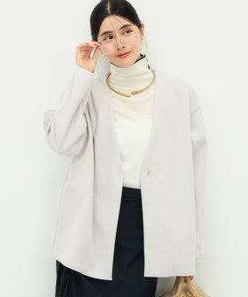 《防シワ/ストレッチ》ウォッシャブルストレッチジャージハオリ