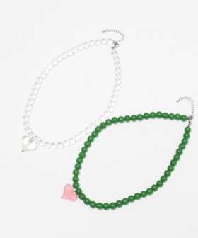 【MAQWEL/マクウェル】ハートトップビーズネックレス