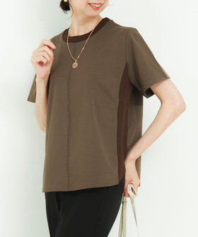 tシャツ 5分袖フレア麻調カットT レディース fredy couleur tシャツ 5分袖フレア麻調カットT レディース