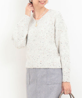 カラフルスパンコールVネックプルオーバー