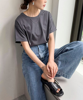 シルケット袖口 ロールTシャツ