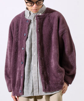 モヘヤライク シャギークルーネックカーディガン