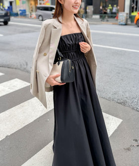 ウォッシャブル2WAYギャザーキャミワンピース