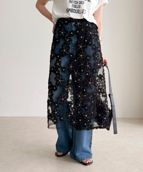 フラワーモチーフレイヤードスカート（5-0021-5-26-002）｜fredy emue