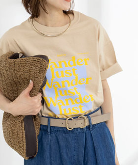 Wander lustウォッシャブルワイドシルエットプリントTシャツ