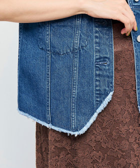 RM denim】Vネックデニムベスト（5-0038-5-01-002）｜Rie Miller/RM