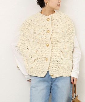 【IRONING/アイロニング】long cable cape