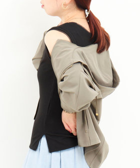 ラメテレコ×チュールタンクトップ