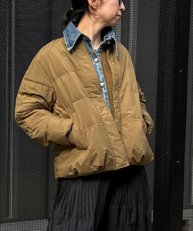 エアリーノーカラーピュアダウンジャケット