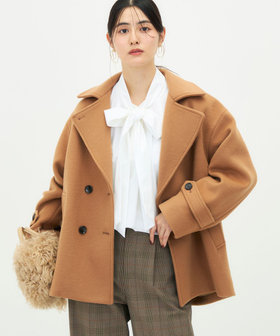 一部WEB限カラー】ウールカシミヤダブルブレストコート（6-0035-2-08